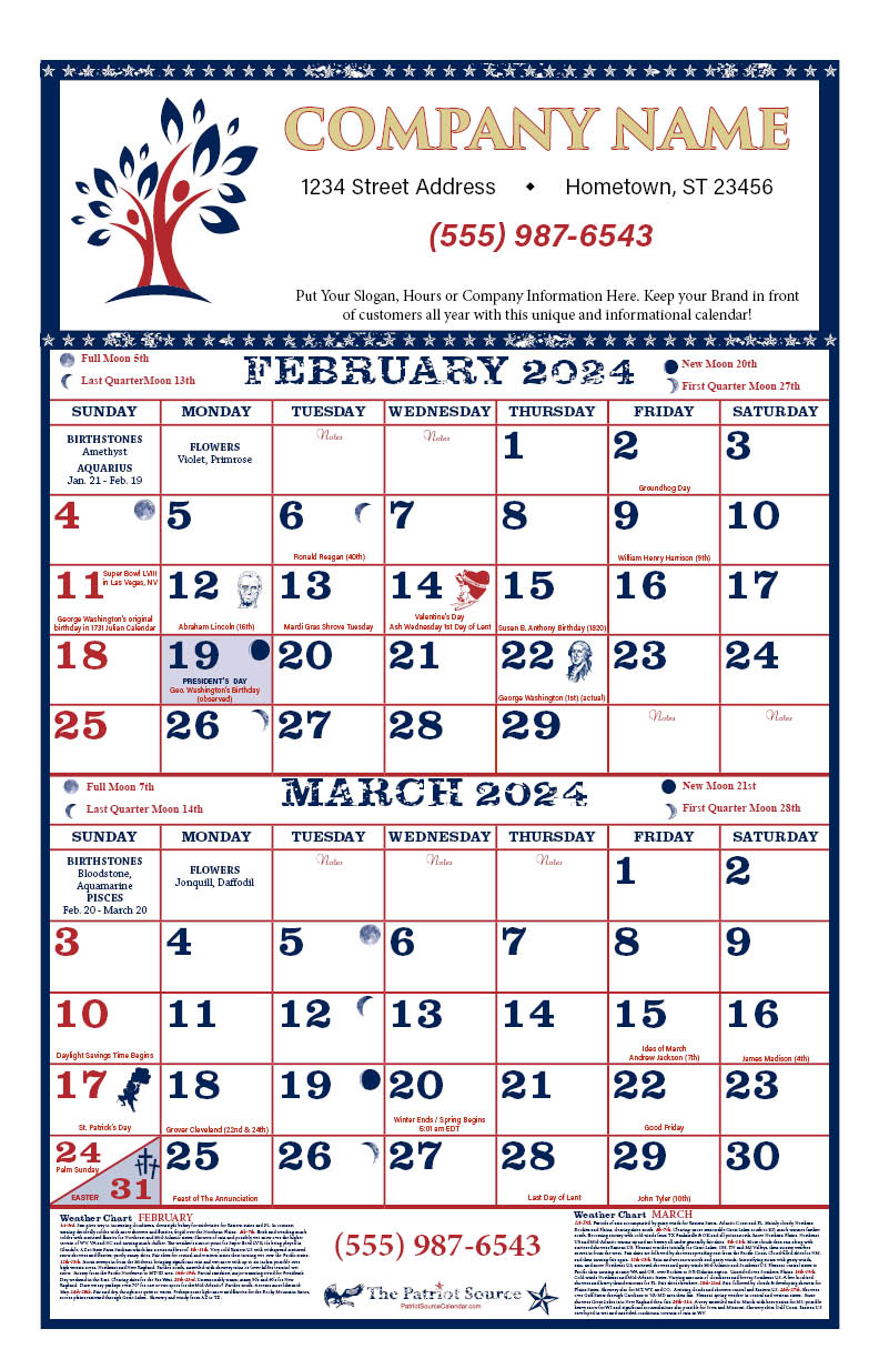 112421 - CLASSIC CONDENSED PATRIOT SOURCE ALMANAC CALENDAR (Tinned Binding) w/ Free Mini Almanac