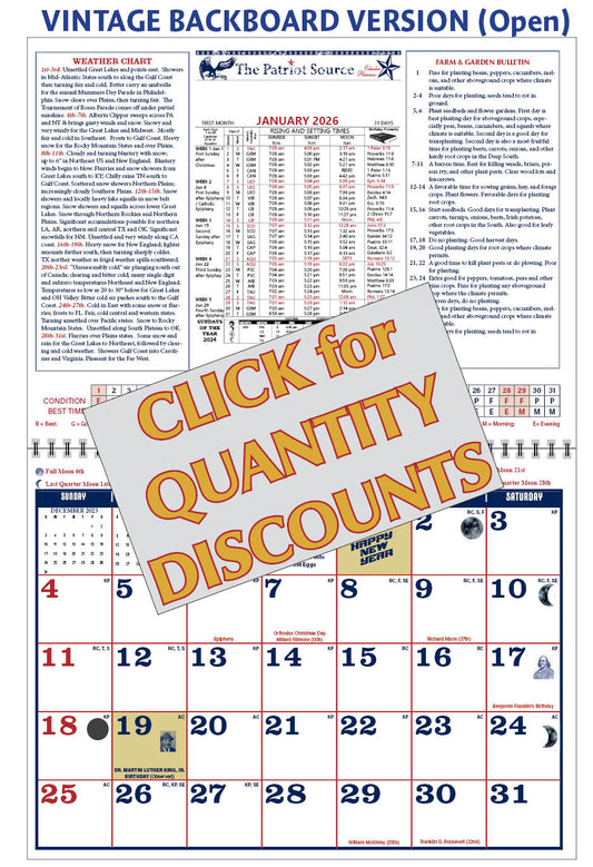 212419 - CUSTOM VINTAGE ALMANAC CALENDAR (Twin Loop Wire Bound)