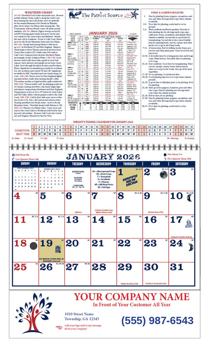 212419 - CUSTOM VINTAGE ALMANAC CALENDAR (Twin Loop Wire Bound)