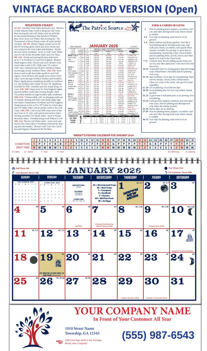 212419 - CUSTOM VINTAGE ALMANAC CALENDAR (Twin Loop Wire Bound)