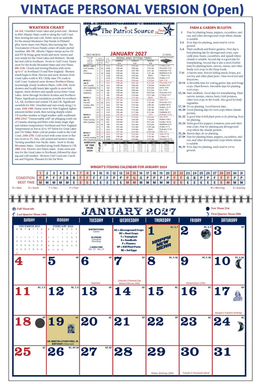 222419 - VINTAGE ALMANAC CALENDAR (Twin Loop Wire Bound)