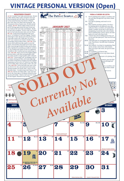 222419 - VINTAGE ALMANAC CALENDAR (Twin Loop Wire Bound)
