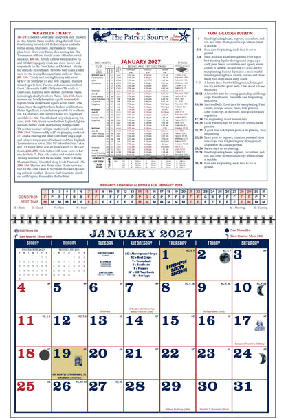 222419 - VINTAGE ALMANAC CALENDAR (Twin Loop Wire Bound)